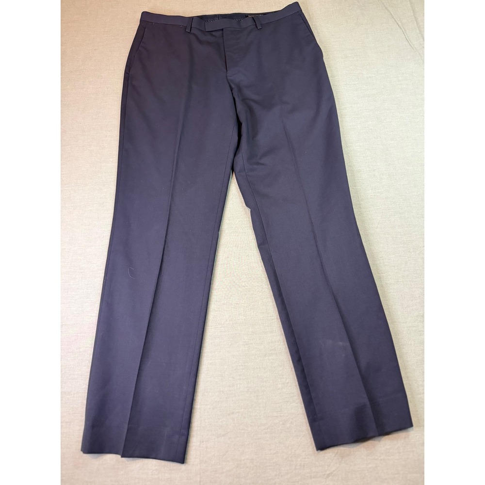 Banana Republic Dress Pants Mens 34x32 Navy Blue Good Marzotto Italian Wool Slim
